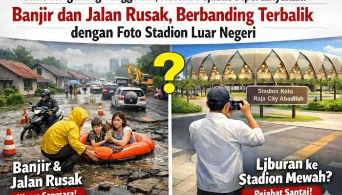 Saat Tangerang Tenggelam, Nurani Pejabat Dipertanyakan: Banjir dan Jalan Rusak Berbanding Terbalik dengan Foto Stadion Luar Negeri