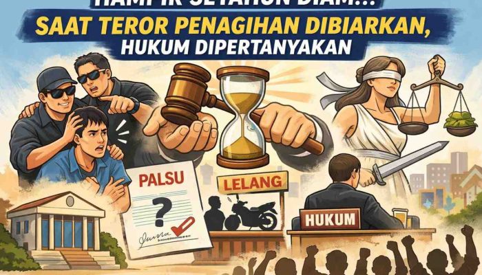 HAMPIR SETAHUN DIAM: SAAT TEROR PENAGIHAN DIDUGA DIBIARKAN, HUKUM DIPERTANYAKAN