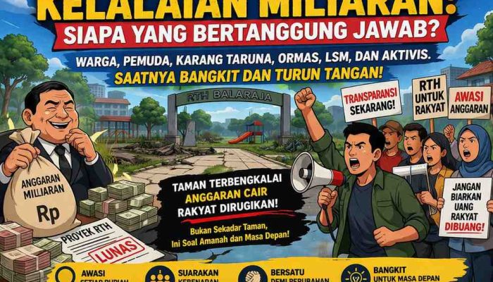 RTH Balaraja: Bukti Kelalaian Pejabat, Saatnya Pemuda, Karang Taruna, Ormas, LSM, Media, dan Aktivis Balaraja Mengambil Aksi Nyata