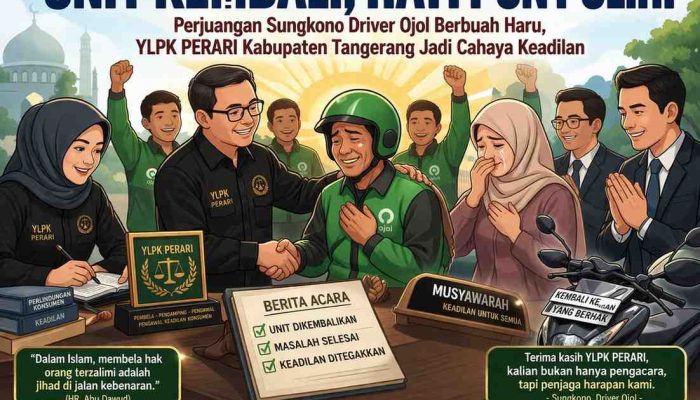 Keadilan Pulih, Harapan Hidup Kembali: YLPK PERARI Kabupaten Tangerang Kembalikan Senyum Driver Ojol Sungkono