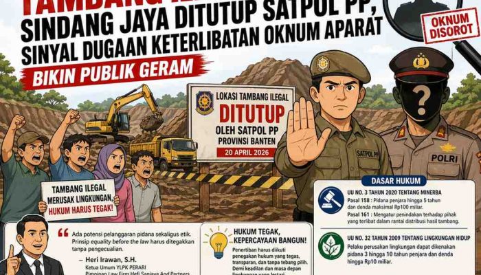 Tambang Ilegal Sindang Jaya Ditutup Satpol PP, Sinyal Dugaan Keterlibatan Oknum Aparat Bikin Publik Geram