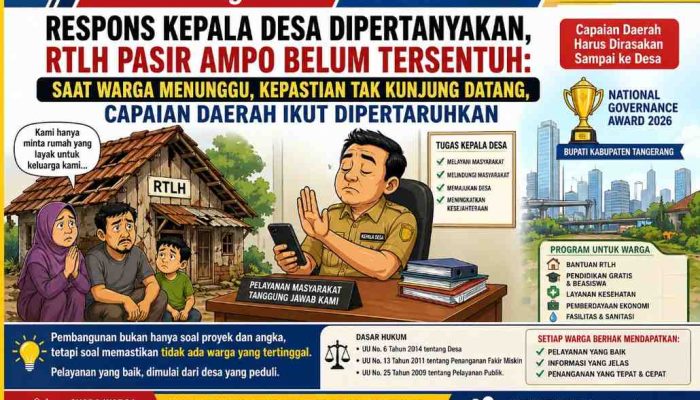 Kemana Kepala Desa Pasir Ampo? RTLH Dibiarkan Saat Warga Menunggu, Pemimpin Seolah Hilang, Mencoreng Prestasi Bupati Kabupaten Tangerang