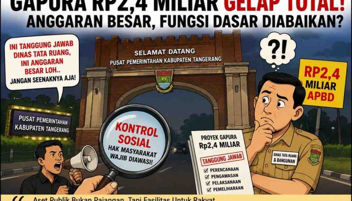 Lampu Gapura Rp2,4 Miliar di Puspemkab Tangerang Gelap Gulita, Publik Pertanyakan Kinerja Pengawasan Aset Daerah