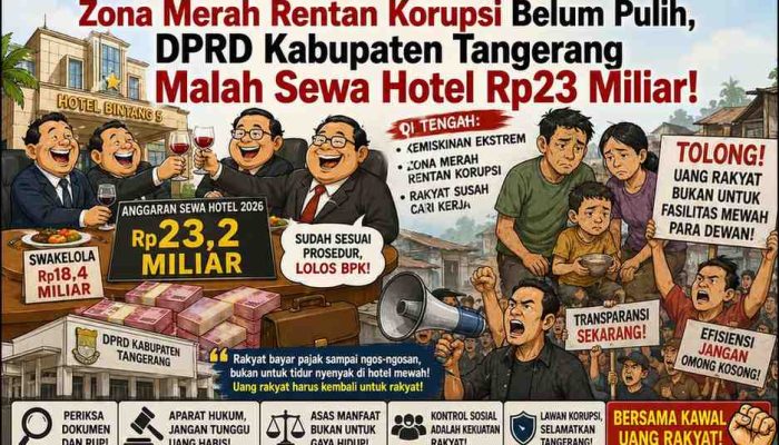 Kok Bisa? Status Miskin Ekstrim dan Zona Merah Rentan Korupsi Belum Pulih, DPRD Kabupaten Tangerang Malah Sewa Hotel Rp23 Miliar