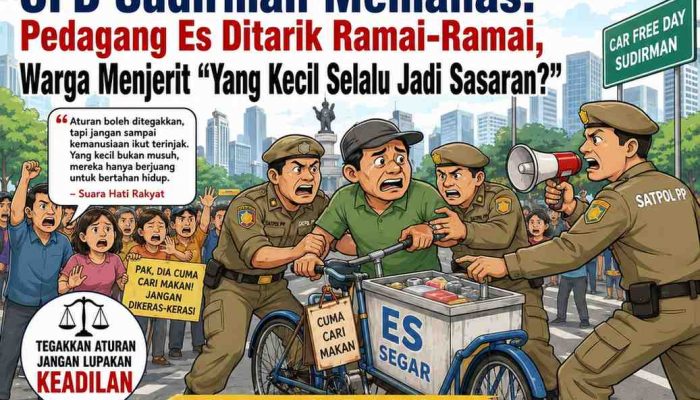 Cfd Sudirman Ricuh: Pedagang Es Ditarik Saat Cari Nafkah, Publik Mulai Bertanya Kenapa Yang Kecil Selalu Paling Mudah Ditindak