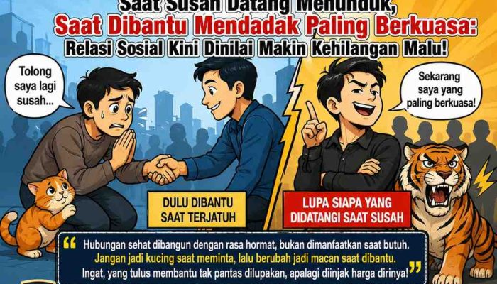 Dulu Datang Menunduk Kini Berjalan Paling Tinggi, Fenomena Relasi Sosial Ini Dinilai Menjadi Tamparan Keras Bagi Kehidupan Masyarakat