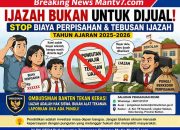 Ijazah Dan Perpisahan Diduga Masih Jadi Celah Pungutan Di Sekolah Banten, Ombudsman Turun Keras Dan Publik Minta Pendidikan Dibersihkan Dari Oknum Tak Bertanggung Jawab