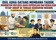 Idul Adha Datang Membawa Takbir, Momentum Refleksi Agar Kepedulian Sosial Dan Keikhlasan Tetap Hidup Di Tengah Kehidupan Modern
