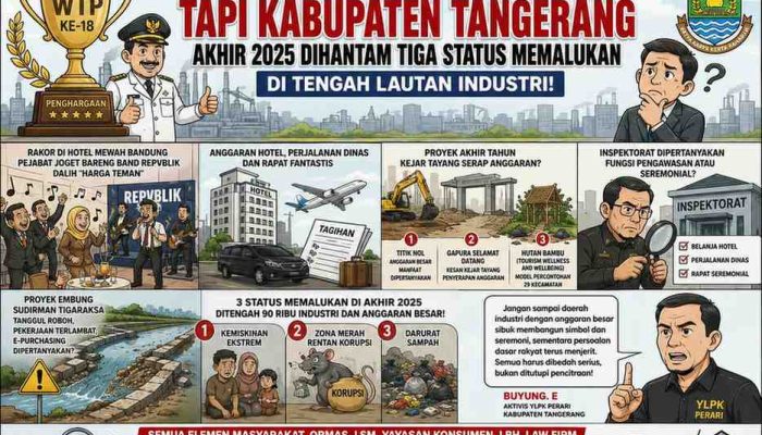 Wtp Ke-18 Terus Dipamerkan Dalam Pemberitaan, Namun Realita Kabupaten Tangerang Akhir 2025 Justru Dihantam Tiga Status Memalukan Di Tengah Lautan Industri