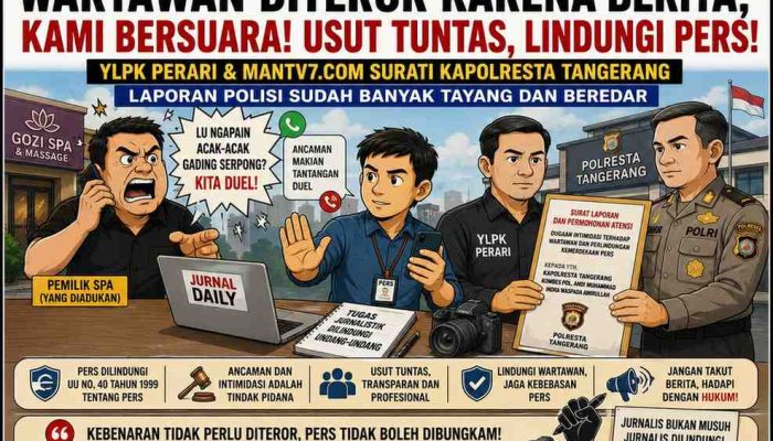 YLPK PERARI Kabupaten Tangerang Dan Media Mantv7.com Surati Kapolresta, Minta Dugaan Intimidasi Wartawan Diusut Transparan Dan Profesional