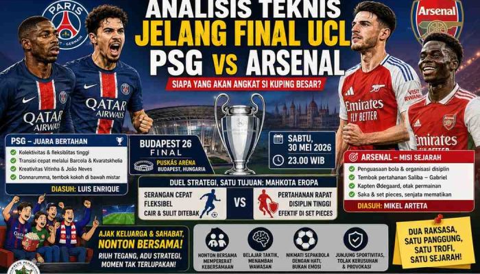 Adu Mekanik Taktik Di Puskás Aréna: Mengapa Final UCL PSG Vs Arsenal Malam Ini Jadi Duel Evolusioner Abad Ini