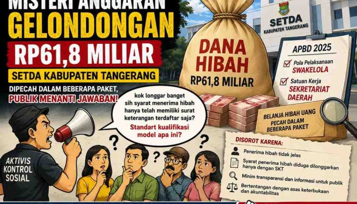 Mengapa Rp61,8 Miliar Dana Hibah Setda Kabupaten Tangerang Dipecah Dalam Beberapa Paket Saat Publik Masih Menunggu Keterbukaan Yang Jelas?