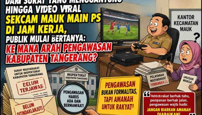 Kok bisa? Video Viral Sekcam Mauk Main PS Di Jam Kerja, Publik Mulai Bertanya: Ke Mana Arah Pengawasan Kabupaten Tangerang Saat Ini?
