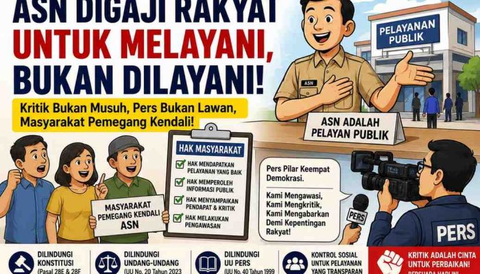 Jika ASN Adalah Pelayan Publik, Mengapa Kritik Masih Dianggap Ancaman? Pers Dan Masyarakat Hanya Menjalankan Hak Demokrasi