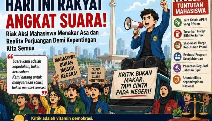 Ribuan Mahasiswa Padati Bundaran HI, Suarakan Kegelisahan Rakyat dan Tuntut Kebijakan Berkeadilan Demi Masa Depan Bangsa