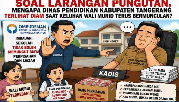 Ombudsman Banten Sudah Mengimbau Soal Larangan Pungutan, Mengapa Dinas Pendidikan Kabupaten Tangerang Terlihat Diam Saat Keluhan Wali Murid Terus Bermunculan?