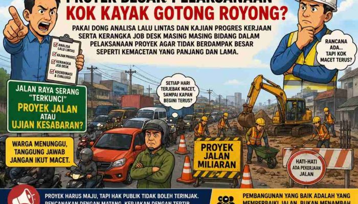Kemacetan Tak Kunjung Usai: Jalan Raya Serang “Ciapus” Seolah Terkunci Berbulan-Bulan, Proyek Miliaran Atau Ujian Kesabaran Warga Setempat?