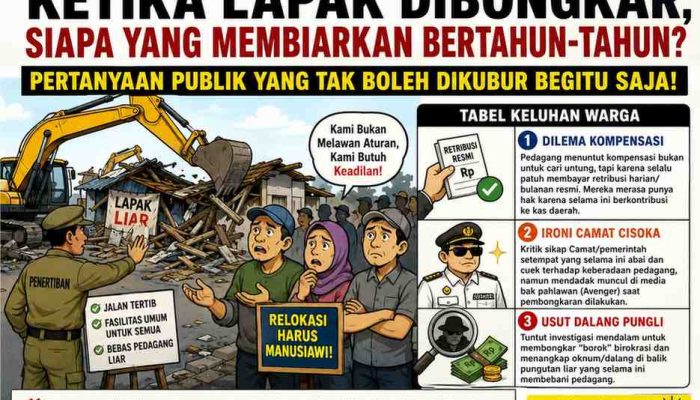 Ketika Lapak Dibongkar, Siapa Yang Selama Ini Membiarkan? Pertanyaan Publik Yang Menuntut Kejujuran Dan Keberanian Menjawab