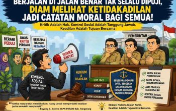 Berjalan Di Jalan Benar Tak Selalu Dipuji, Diam Melihat Ketidakadilan Justru Menjadi Catatan Moral Bagi Semua Dan Generasi Mendatang