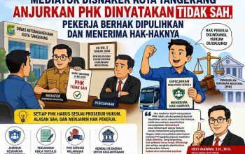 Mediator Disnaker Kota Tangerang Anjurkan PHK Dinyatakan Tidak Sah, Pekerja Berhak Dipulihkan Dan Menerima Hak-haknya