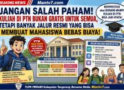 Jangan Salah Paham, Kuliah Di PTN Bukan Gratis Untuk Semua, Tetapi Banyak Jalur Resmi Yang Bisa Membuat Mahasiswa Bebas Biaya