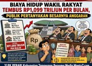 BIAYA HIDUP WAKIL RAKYAT TEMBUS RP1,099 TRILIUN PER BULAN, PUBLIK PERTANYAKAN BESARNYA ANGGARAN