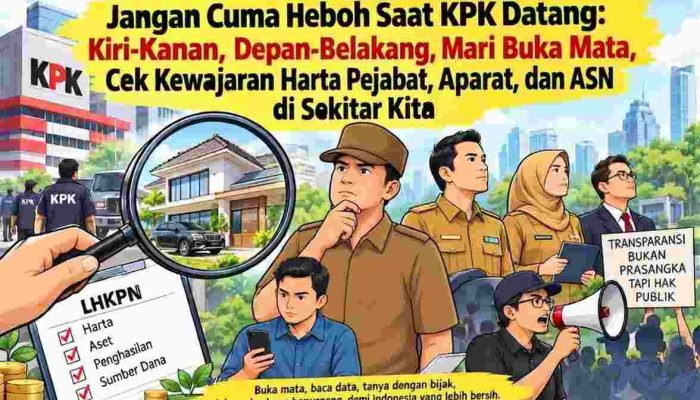 Jangan Cuma Heboh Saat KPK Datang: Kiri-Kanan, Depan-Belakang, Mari Buka Mata, Cek Kewajaran Harta Pejabat, Aparat, dan ASN di Sekitar Kita